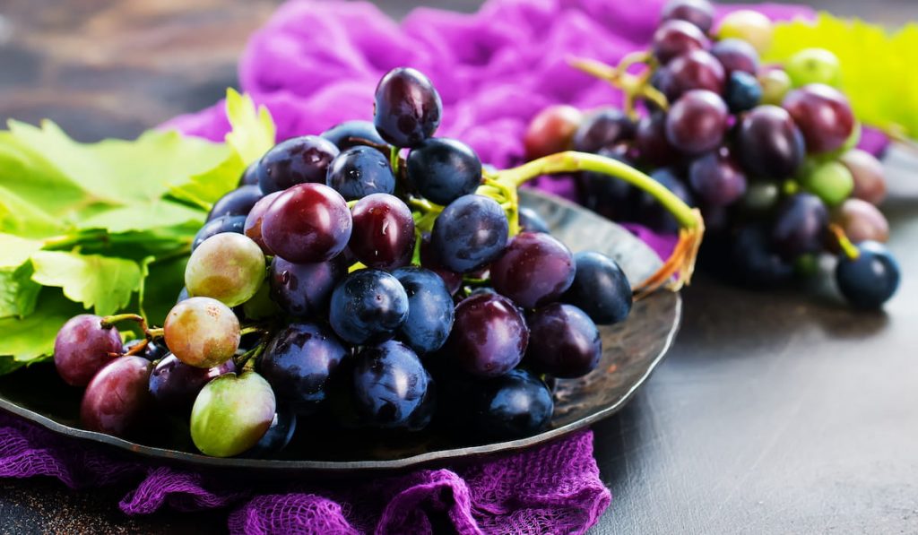 fresh grapes in a plate